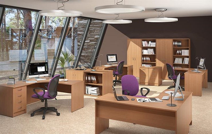 Офисный набор мебели IMAGO три стола, 2 шкафа, стеллаж, тумба в Твери - изображение 2